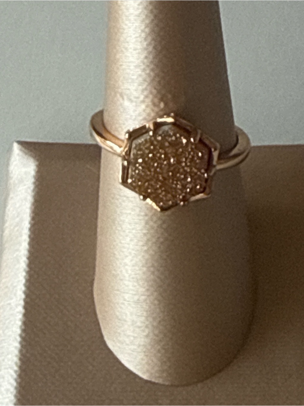 Kendra Scott Kylie Drusy Ring Rose Gold Size 7 EUC